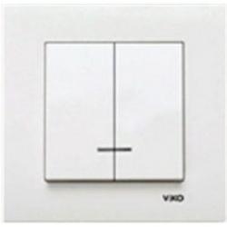 VIKO Выключатель Karre 2-клавишный с подсветкой белый (90960050)