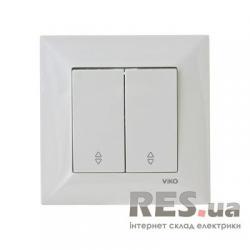 VIKO Выключатель Meridian 2 кл., проходной, белый (90970117)